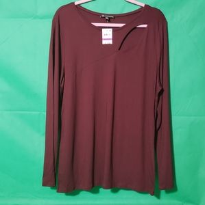 Inc international size xxl long sleeve maroon